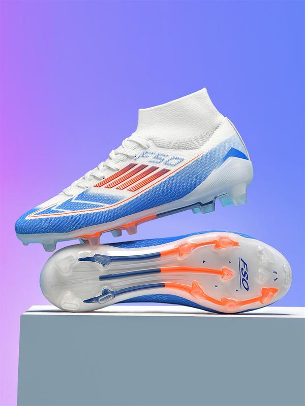 Durable Men's Football Shoes Fg/ag Long Nails Anti-Slip Strong Grip Ankle Protection Rubber Sole All Seasons Sporty Style Soccer Shoes Football Cleats