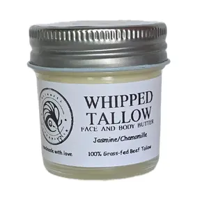 BC Homemade Whipped Tallow Face & Body Butter - Jasmine Chamomile - 100% Grass-fed Beef Tallow - Natural Skincare Product