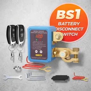 Upgraded 12V/24V Remote Battery Disconnect Switch 240A with Digital Voltage Display, Anti-Theft Kill Switch for Car Truck RV Boat – Easy Install Kit Included