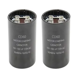 161-193uf Motor Start Capacitor 110-125VAC 50/60 Hz Compatible with Hayward Super Pump, Max Flo Pump 0.75 HP, 1.0 HP, 1.5 HP, Suitable for 110/220 Volt (2PC)