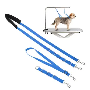 PETAXCELL Dog Grooming Belly Strap, Pet Grooming Loops Grooming Harness Table Arm Extender with D-Rings Restraint Leash 3pcs, for Pet Bathing and Grooming Dog Grooming Loop