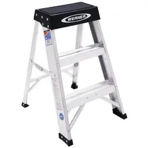 Werner 2 Steps, 2 ft. High, Type IA Rating, Aluminum Step Ladder 300 Lb Capacity, 17" Base Width 150B