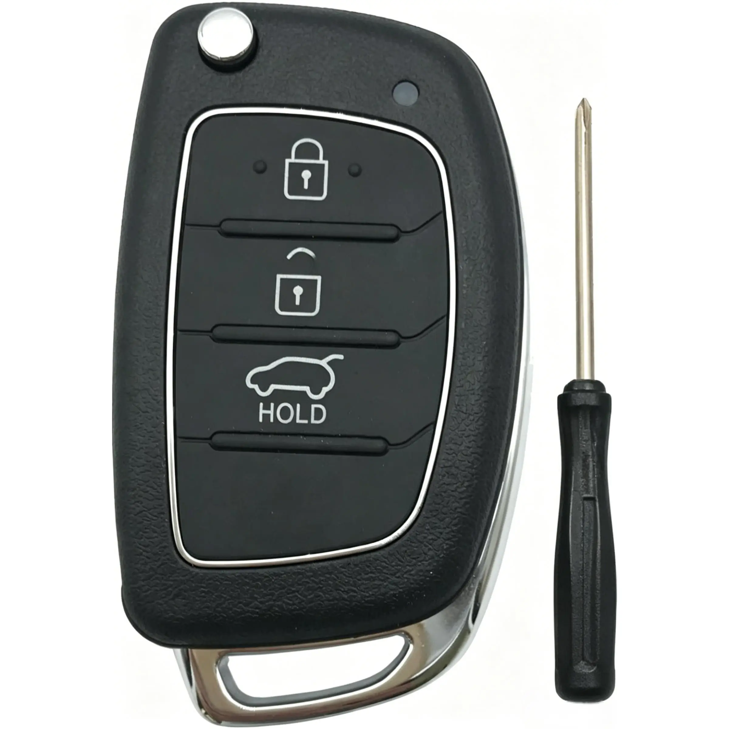 WOAOW Replacement Keyless Entry Flip Folding Key Fob Case Shell fit for 2013 2014 2015 2016 Hyundai Santa fe Sonata Tucson Key Fob Cover