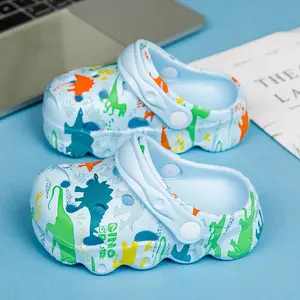 New Cartoon Dinosaur Clog Slippers for Babies, Anti-Collision and Wear-Resistant, Suitable for Indoor and Outdoor Wear