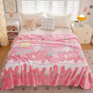 Soft Printed Throw Blanket Lightweight Breathable Cozy Blanket for Sofa Office Nap Camping Travel All Season