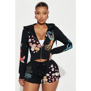 Ed Hardy Phoenix Zip Front Hoodie - Black N