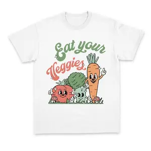 Eat Your Veggies Retro Graphic Shirt, Vegan Shirt, Farmers Market Vegetable Shirt