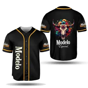 Boho Skull Modelo Baseball Jersey – Beer-Inspired Style, Trendy Streetwear, Casual Style, Casual Cool, For Every Occasion