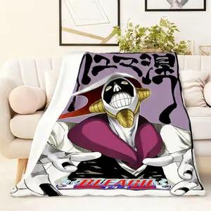 Bleach Anime Themed Fleece Blanket 270G High Quality Flannel Material Soft Warm Comfortable for Bedding Sofa Couch Travel Lightweight Durable Fade Resistant Machine Washable Home Decor Gift for Anime F