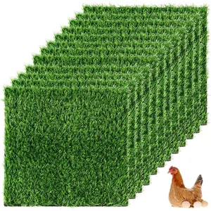 12Pack Chicken Nesting Pads, 12"x12" Nesting Box Pads Artificial Grass Washable Chicken Coop Bedding Laying Rug  Turf Mats Grass Carpet Garden Lawn for Hen Small Pets