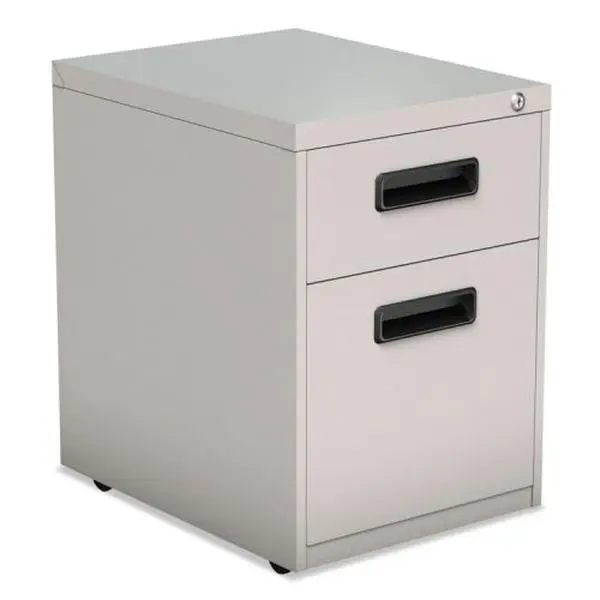 Alera ALEPABFLG Two-Drawer Metal Pedestal File, Light Gray