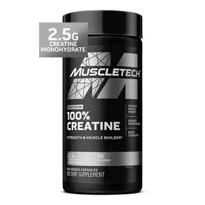 Platinum Creapure Creatine Monohydrate Capsules - Pre & Post Workout Muscle Builder, Recovery & Energy Boost for Men & Women - 100 Veggie Pills