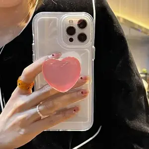 Heart Shaped Protective Phone Case with Holder Stand, Anti-slip Phone Soft Case, Phone Accessories Compatible with iPhone 16 15 14 13 12 11 Plus Mini Pro Max, Cover