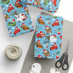 Cars Christmas Wrapping Paper, Kids Holiday Gift Wrap Sheets, Lightning McQ Wrapping Paper, DS Christmas Packaging for Boys