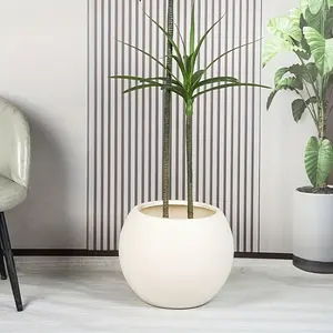 1pc Modern White Spherical Plastic Planter 8.26in×10.62in