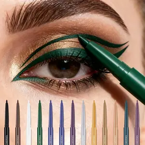 12Colors Vibrant Eyeliner Pencil Set Waterproof Quick Dry Gel Eyeliner Pens Long Lasting SmudgeProof ShimmerMatte Finish High Pigmented Makeup Suitable All Skin Type