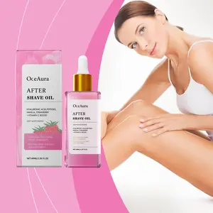 Moisturizing post-shave hair removal oil with fresh strawberry aroma effectively soothes skin after hair removal and shaving, replenishes moisture continuously, improves rough texture and maintains smooth tender skin all day long