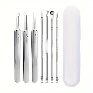 Stainless Steel Facial Blackhead Cleaner, 2/3/4/5/7pcs Professional Facial Blackhead Cleaner, Skin Care Tool for Women & Men, Skincare