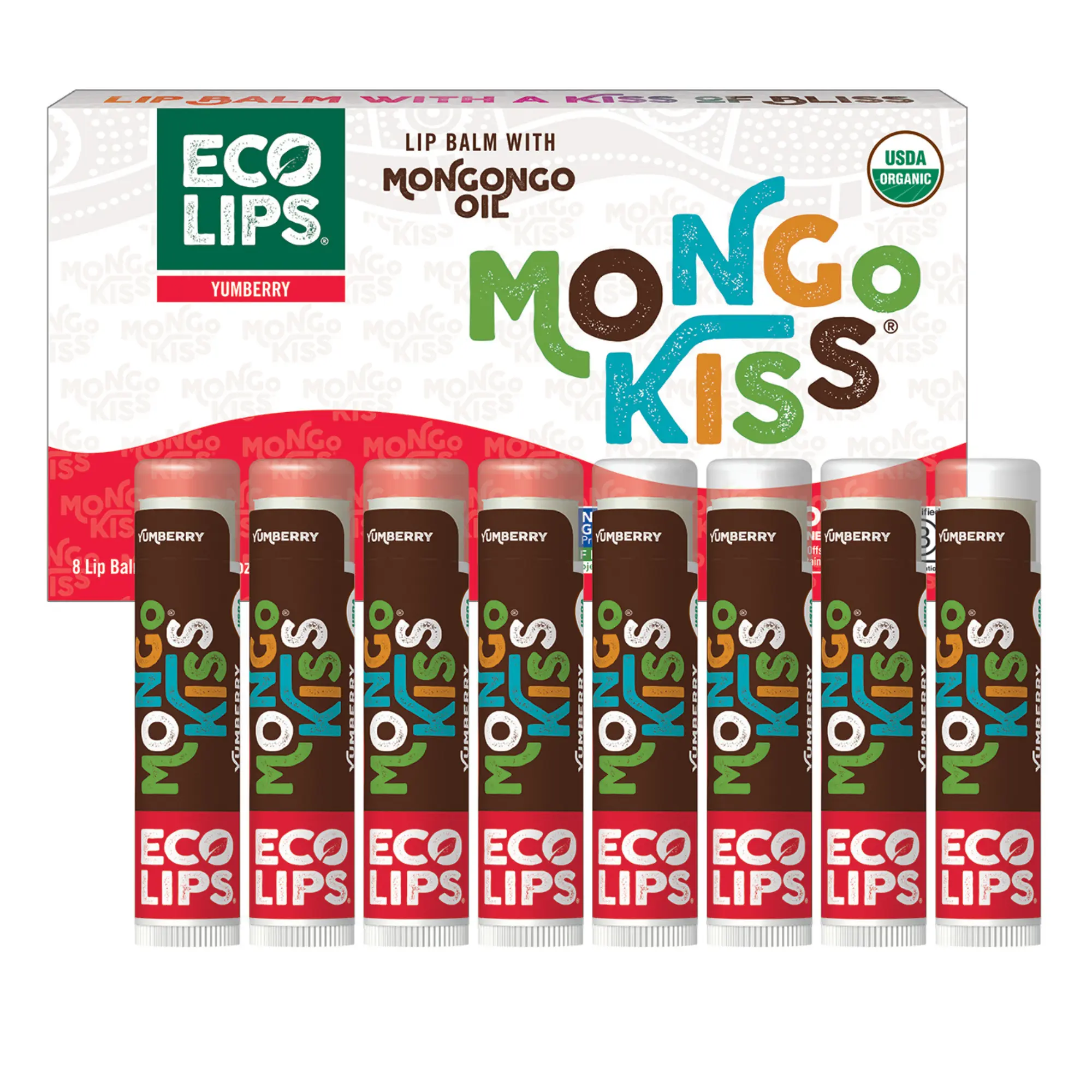Mongo Kiss® Organic Lip Balm, Value 8 Pack Yumberry, 0.15 oz.