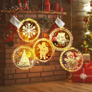 Leonlite Christmas Decorations Novelty Hanging 3D Light Fairy Lights, USB Powered String Light for Wall Windows