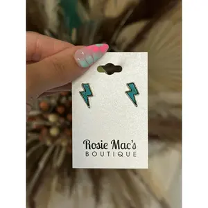 Lightning Bolt Stud Earrings