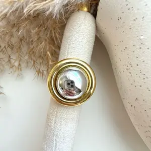 Oval Disc Bicolor Ring