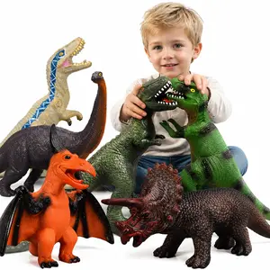 6 Piece Jumbo Dinosaur Toys for Kids 3-5 and Toddlers, Large Soft Dinosaur Toys for Lovers - Perfect Party Favors, Birthday Gifts