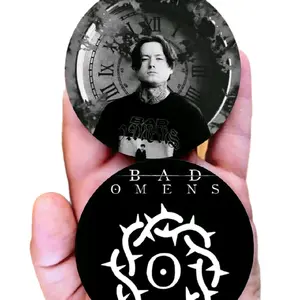 Bad/Ømens - Car Coaster Set of 2 Neoprene Car Decor Accessories with Unique Designs for Stylish Vehicle Interior