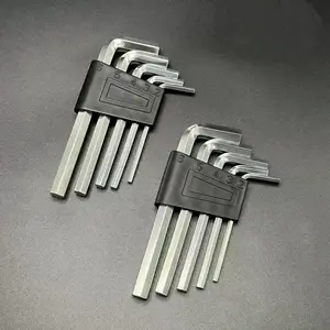 Organized Repair Tool! 5-Piece Zinc-Plated Alloy Hex Key Set with Yellow Holder, Extra Long Metric Allen Keys 2mm-6mm for Home DIY, Furniture Setup, Bicycle Service and Small Equipment Repair