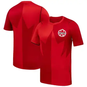 Canada Soccer Maple Leaf Football Jersey 2026 World Cup Red Diamond Pattern Home & Away Men Women Loose Casual Streetwear Fan Shirt Fall Winter Spring Supporter Idol Comfortable Tee