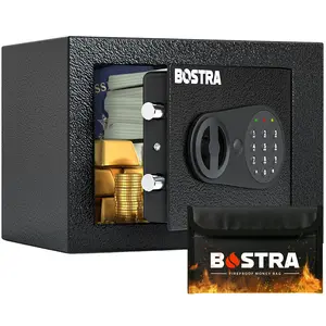 ​BOSTRA Mini Safe Box (0.23 Cu Ft) – Tiny But Mighty! Perfect for Cash, Jewelry & Secrets!  Digital Lock Safe – Fits ANYWHERE (9x6.6x6.5in)