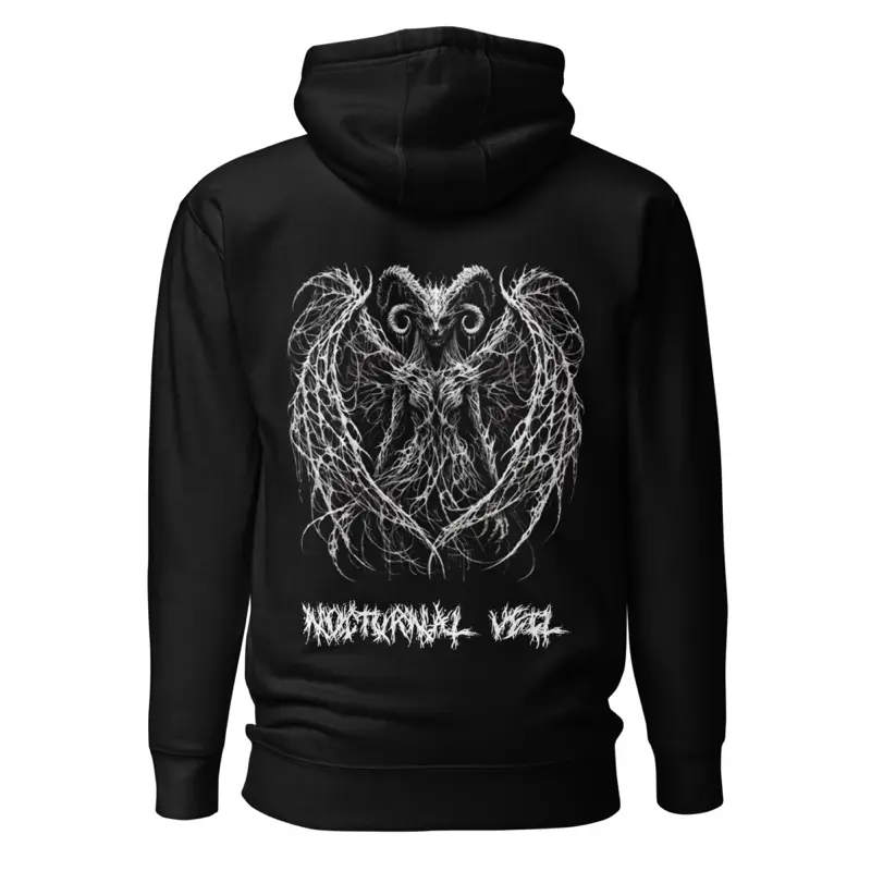 Nocturne Veil - Lillith Y2K Gothic Grunge Deathcore Hoodie, Alt Streetwear, Darkwear, Cyberpunk Techwear, Edgy Aesthetic, Occult, Distressed Hoodie