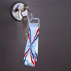 Assyrians Flag - Personalized Name Nylon Key Fob - Custom Wristlet Keychain