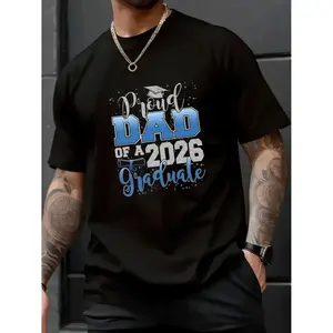 Premium Cotton Unisex Proud Dad of Class of 2026 Graduate T-Shirt Comfortable Lounge and Party Wear Essential
