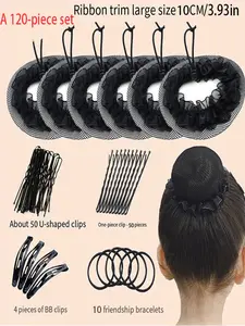 120pcs High Elasticity Hair Nets Set for Women, Ballet Dance Performance & Office Use, Large Small Combo Pack, New Style Headpiece Accessories