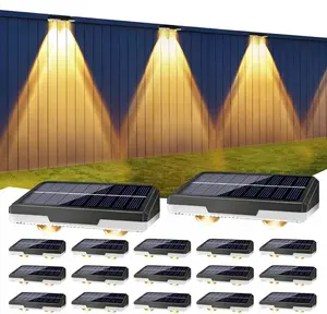 Brizled 12 Pack Solar Fence Lights Outdoor, 300/4000/6000K 3 Modes Fence Lights Solar Powered with LED Focus Lens, Outdoor Fence Lighting Wall Light Waterproof for Outside Backyard Patio Railing Deck