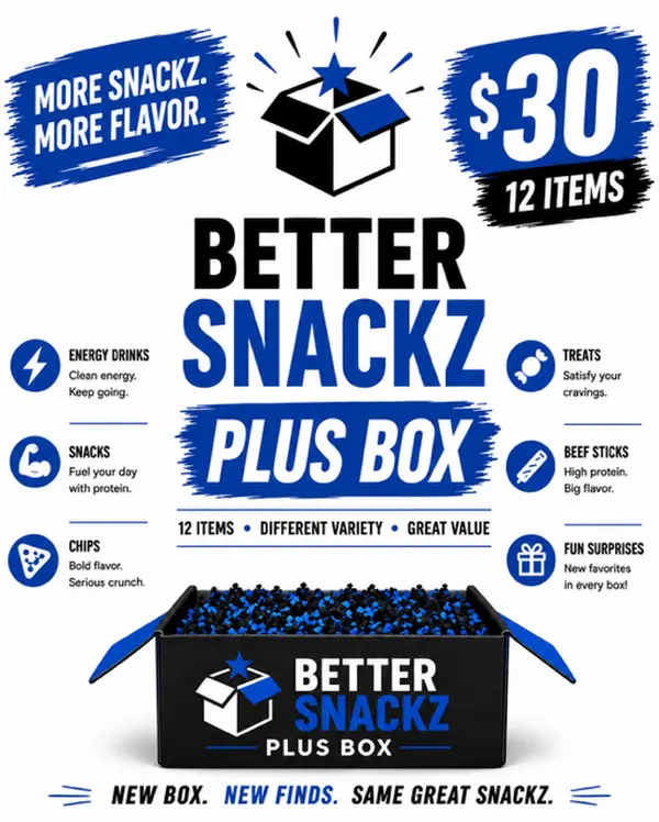 Better Snackz Plus box (12 Items)