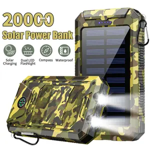 20000mAh Solar Charging Power Bank, Dual USB Output Port Multicharger Power Bank with Flashlight, Portable Wireless Car Charger, Solar Power Bank Charger for iPhone, Smartphone Charging Accessories ，Easter Gift