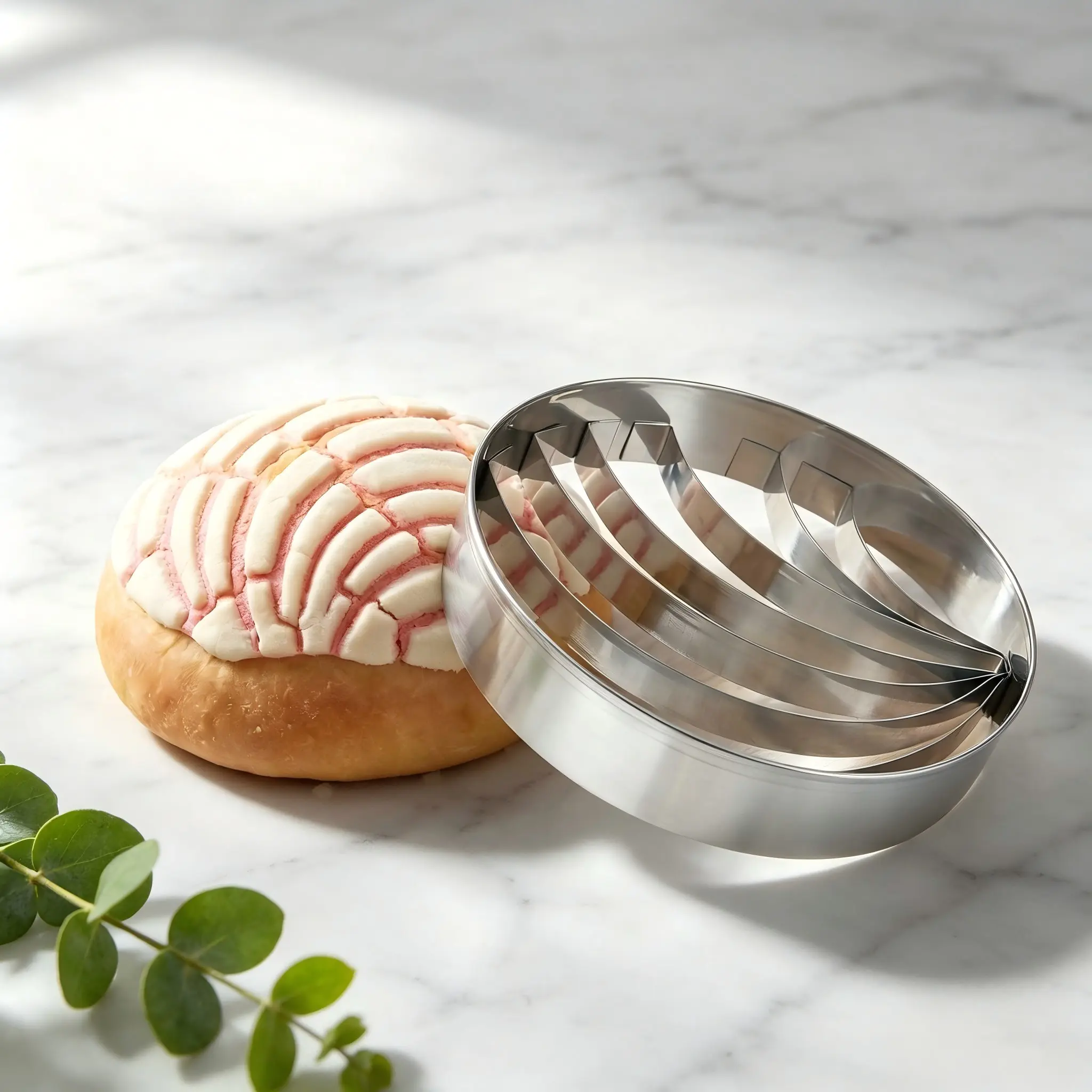1PCS 4 Inch Cookie Bread Embossing Cutter Mold, Food Grade Stainless Steel, Classic Shell Pattern Integrated Forming, For Home DIY Pastry Bread, Cookie Decorating Tools, Durable Easy Release, Baking Supplies, Kitchen Baking Pastry Tools