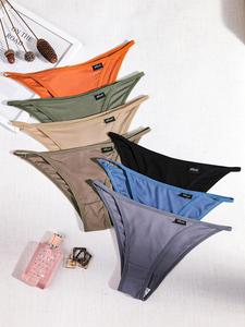 women's solid color patched ribbed knicker, regular fit soft comfy breathable pastel panties for daily wear, women knit underwear for all seasons, panties for women