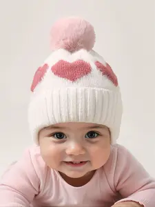 Newborn Knit Hat for Babies 1-3 Years Old, Embroidered Double Ball Design, Warm Winter Beanie for Outdoor Use, Casual Style, Knitting Beanie