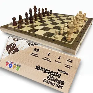 Americas Toys Magnetic Chess Set 15 in Chessboard with Storage Board Games