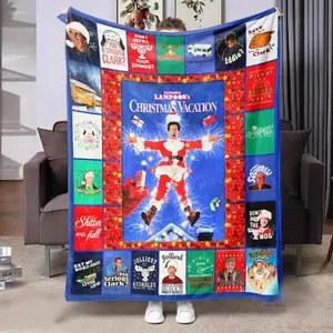 Home Alone Themed Christmas Blanket Featuring Kevin, Wet Bandits, Fuller Harry Lyme Marv Murchins pizza battle plan and iconic quotes. Cozy Soft Festive Perfect For Holiday DéCor, Movie Nights As A Fun Christmas Gift For Family Fans Of The Classic Film