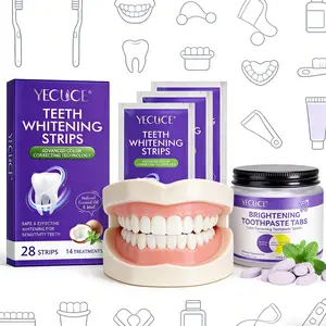 Professional Teeth Care Kit, 1 Box Dental Patches + 150 Fluoride-Free Mint Toothpaste Tablets, Gentle Cleaning, Adult Use, Fresh Mint Flavor