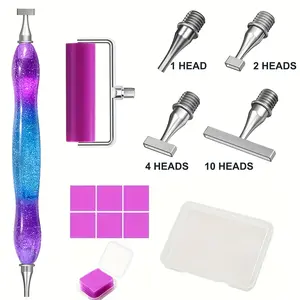 12-Piece Metal Tip Multi-Style Diamond Painting Tool Set, Versatile DIY Dotting Pen for Crafting and Decoration