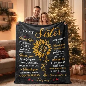 Gifts for Sister, Sister, Birthday Gift from Sis/Brother, Birthday Gift for Women, Sisters, Best Sisters, Gift Ideas, Blanket, Slogan Print Blanket, 60 x 50 Inches