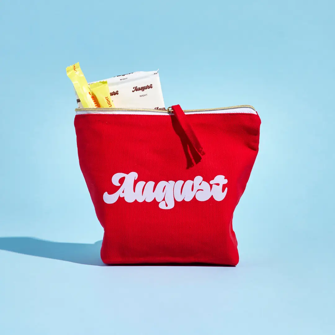 August Zipper Pouch  Functional Period product makeup travel bag