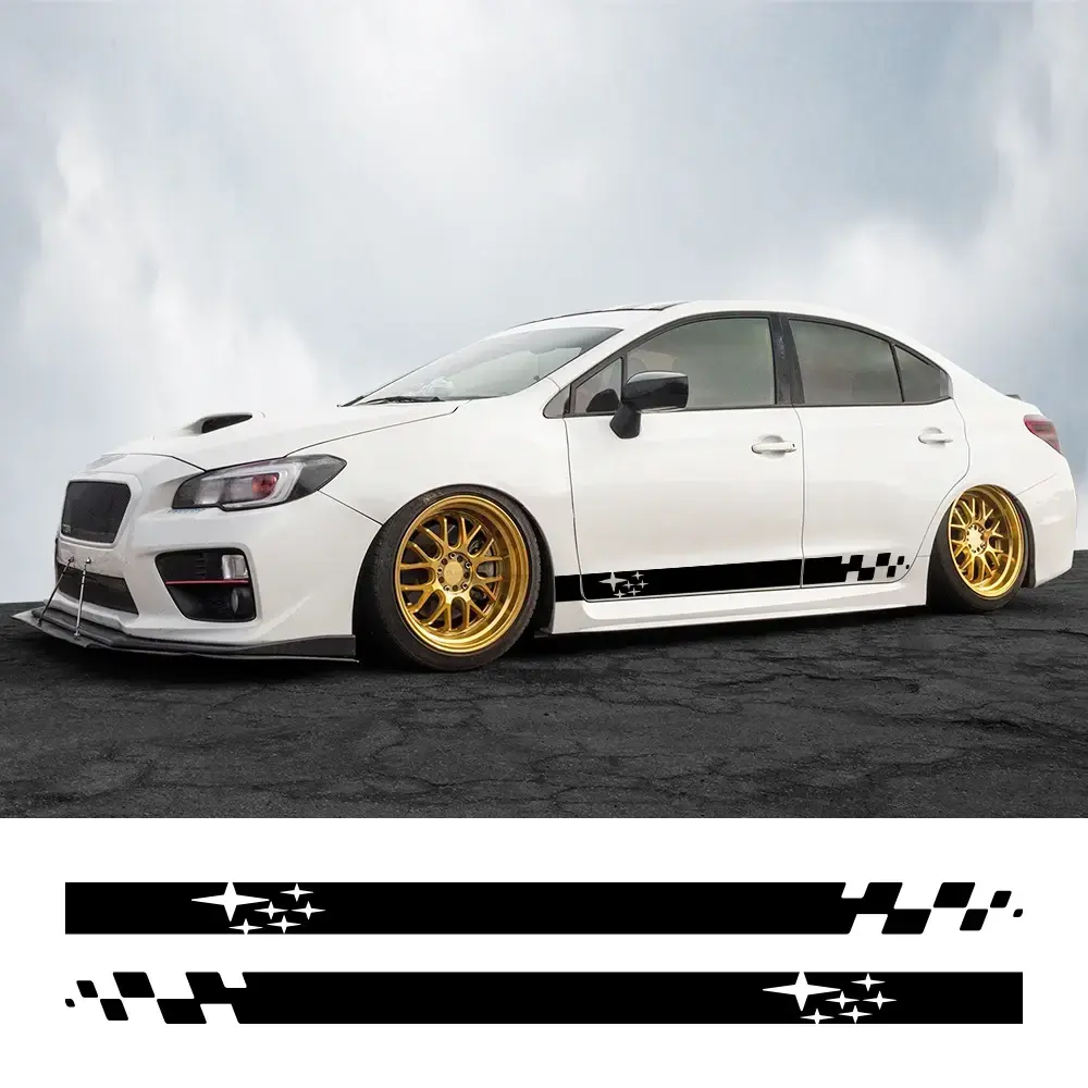 2pcs/lot Car Door Side Stripes Skirt Sticker Decal For Subaru Impreza WRX STI GDB GVB 2018 2009 2008 2014 2002 2015 Accessories