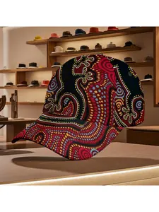 Unique Colorful Swirl Reptile Doodle Print Baseball Cap Eye-Catching Bold Design Comfortable Casual Daily Wear All-Season Unisex Headwear