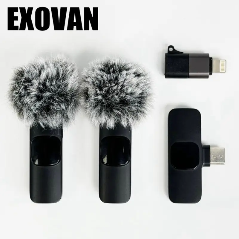 2 pcs Wireless Mini Microphones for iPhone, Android, iPad - Mini